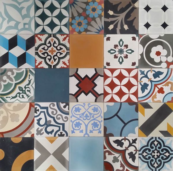 Moroccan Encaustic Cement Pattern Random Mix Colourful