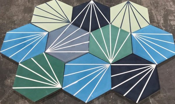 Moroccan Encaustic Cement Hexagonal Random Mix