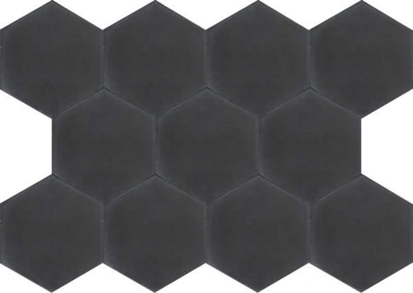 Moroccan Encaustic Cement Hexagonal Artic 11 Charcoal