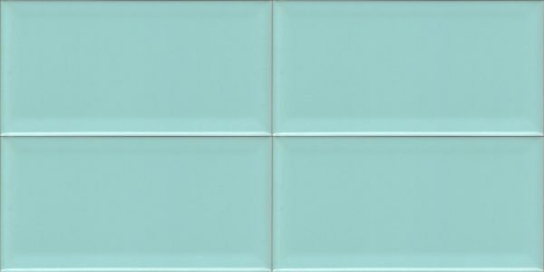 Metro Subway Turquoise Bevelled Shiny 10cm x 20cm