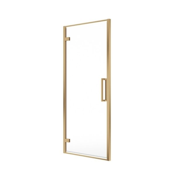 ASPECT 8mm Hinged 900mm Shower Door Brushed Gold